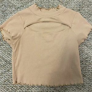tan open front shirt by Pacsun